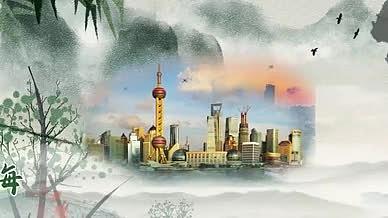水墨中国风城市图文旅游介绍宣传穿梭相册视频的预览图